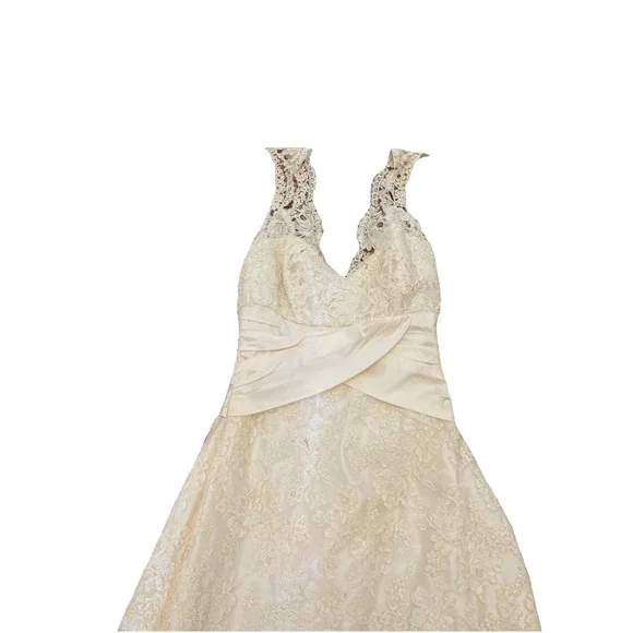 Paloma Blanca  Lace Sleeveless Wedding Dress  Small - Picture 4 of 8